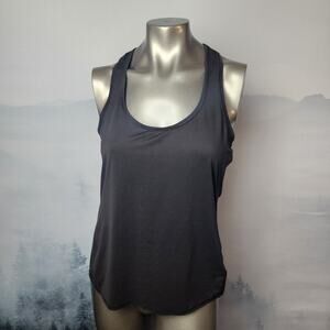 Athleta Black Scoop Neck Workout Racerback Tank Top | Women's Medium